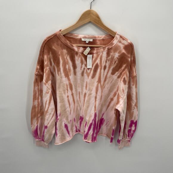 Z SUPPLY NWT Evereve Tempest Tie Dye Raw Hem Pullover Sweatshirt // XS - Picture 5 of 12